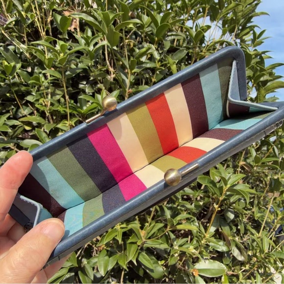 Coach Vintage Blue Leather Turnlock Long Wallet with Kisslock Coin Pouch - Picture 8 of 13